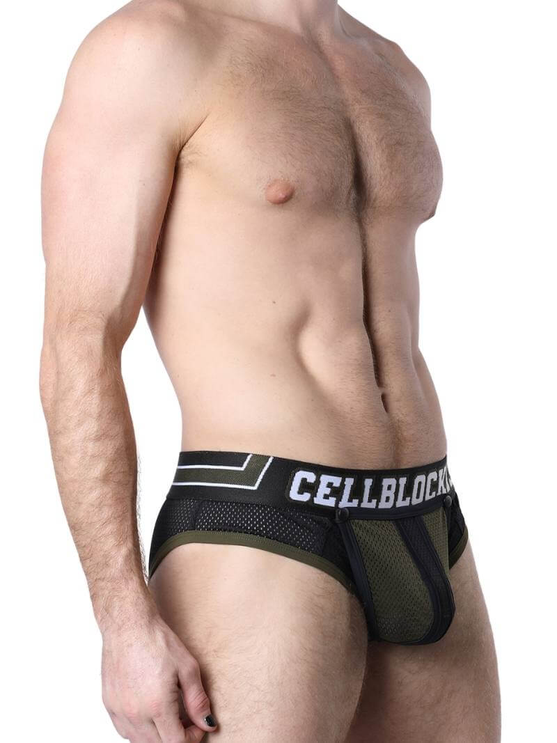 CellBlock13 Take Down Mesh Brief - Rear Zip + Removable Pouch