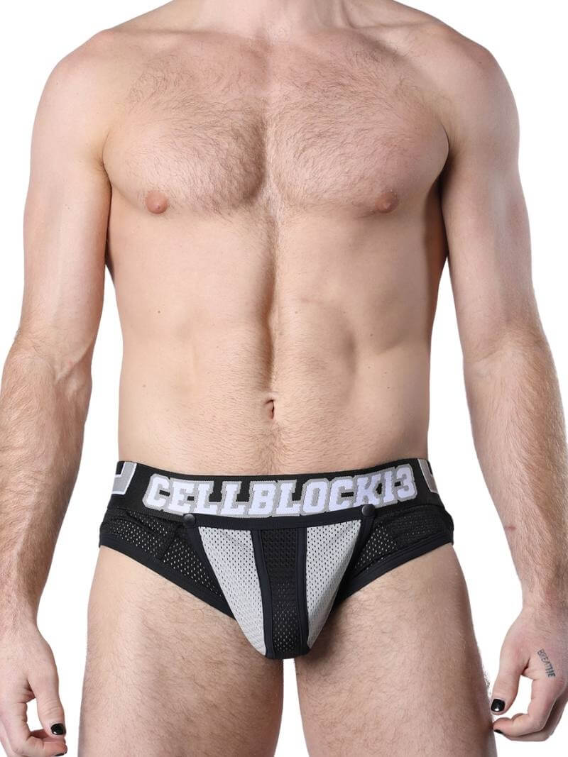 CellBlock13 Take Down Mesh Brief - Rear Zip + Removable Pouch