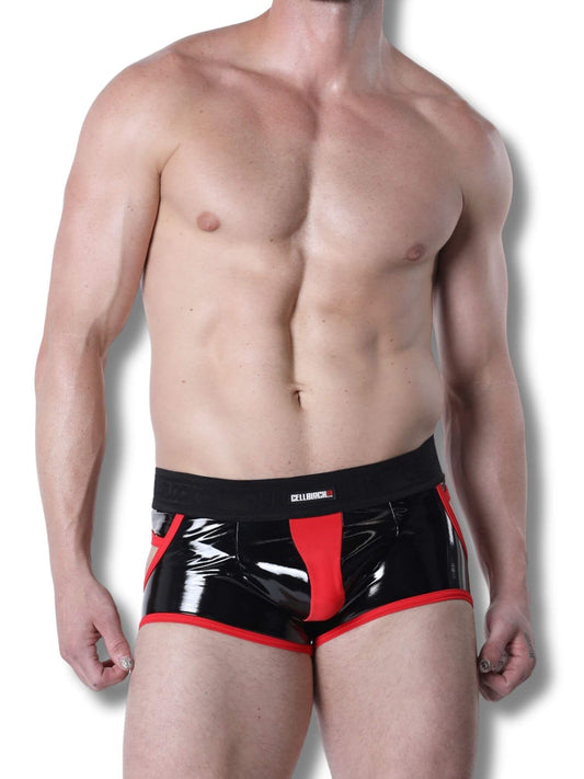 CellBlock 13 Liquid Night Latex Look Jock Trunk – Men's Wet Look Fetish Underwear