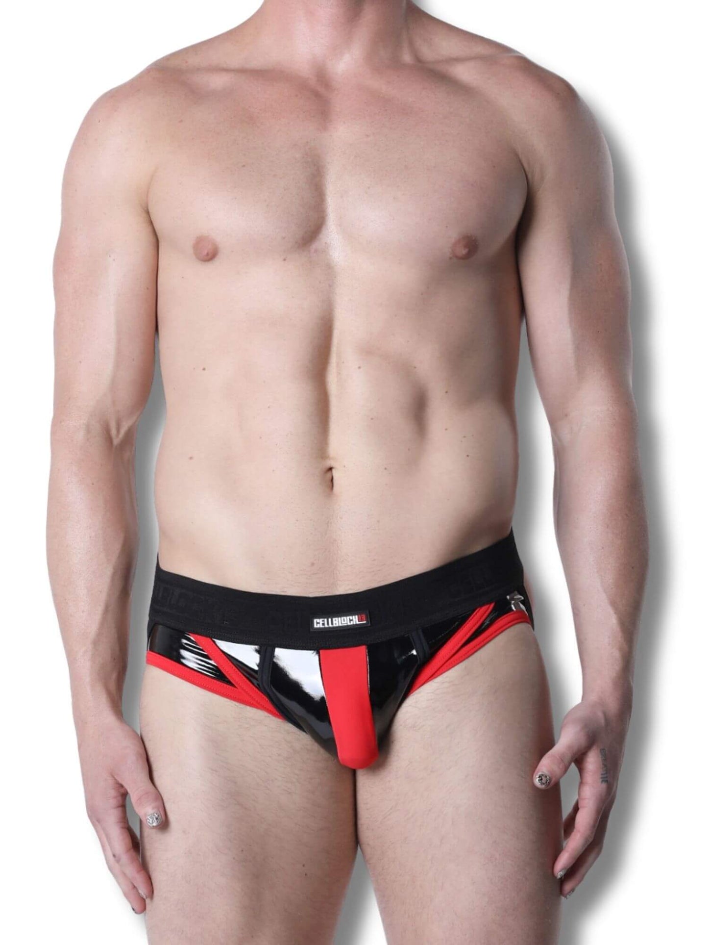 CellBlock 13 Liquid Night Latex Look Jock Brief – Men's Wet Look Fetish Underwear
