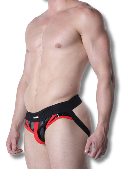 CellBlock 13 Liquid Night Latex Look Jock Brief – Men's Wet Look Fetish Underwear