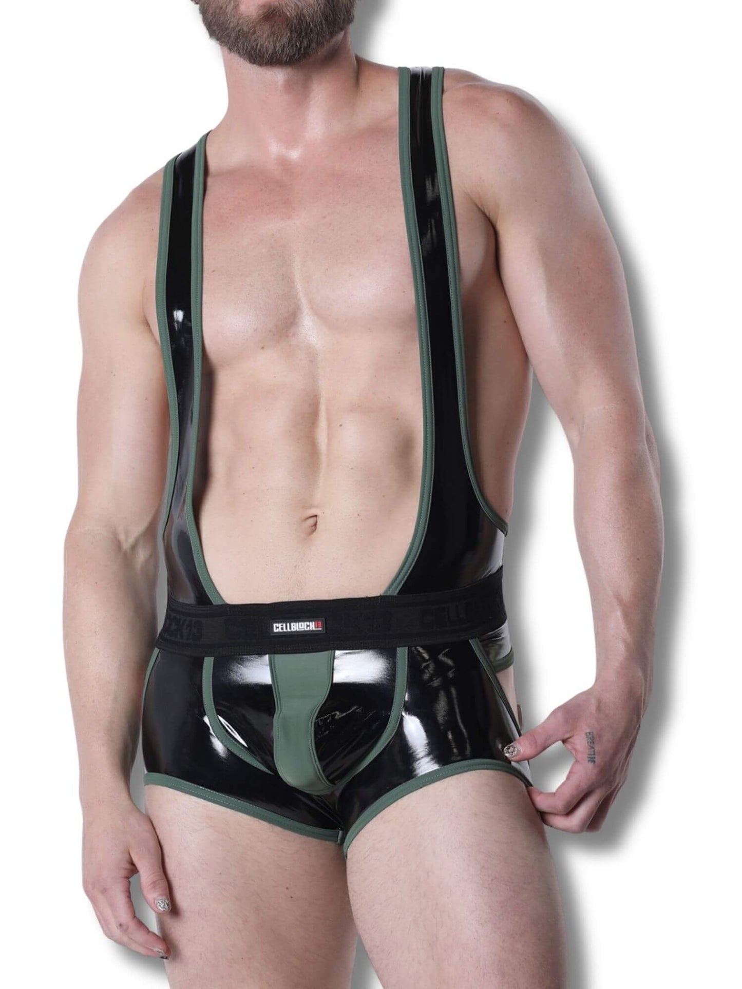 CellBlock 13 Liquid Night Singlet - Men's Latex Look Fetish One-Piece
