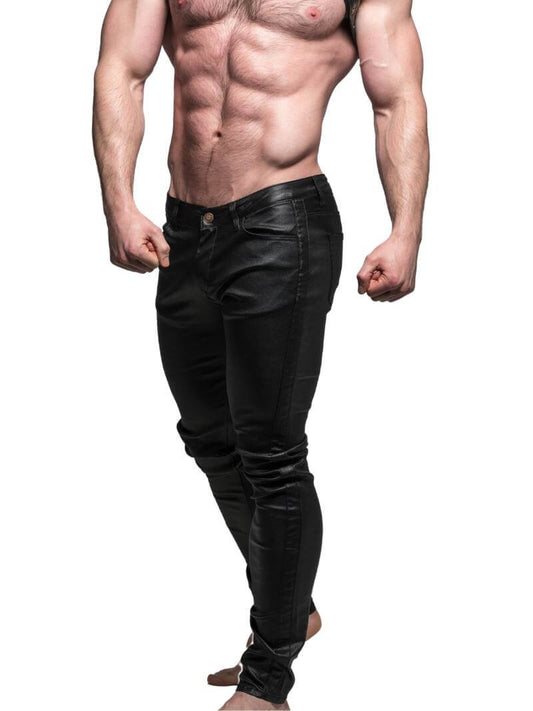 Mens CellBlock13 Axis Zipper Pants, Wax Coated Denim