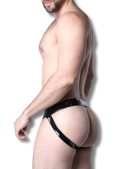 CellBlock13 Iron Grip Latex-Look Jockstrap with Removable Pouch