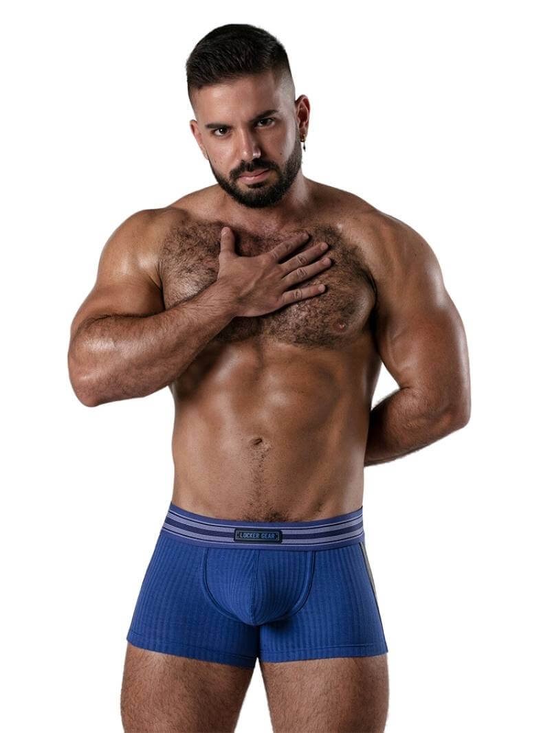 Locker Gear Backroom Ribbed Cotton Bottomless Trunk with Leatherette Stripes