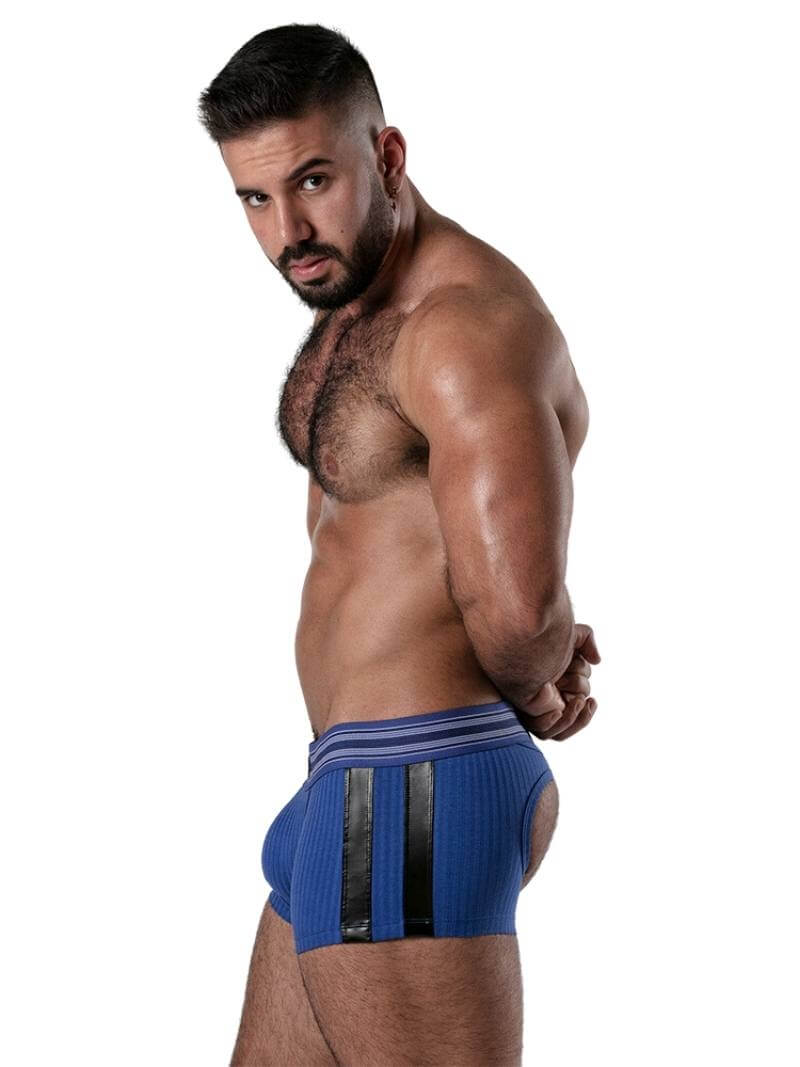 Locker Gear Backroom Ribbed Cotton Bottomless Trunk with Leatherette Stripes