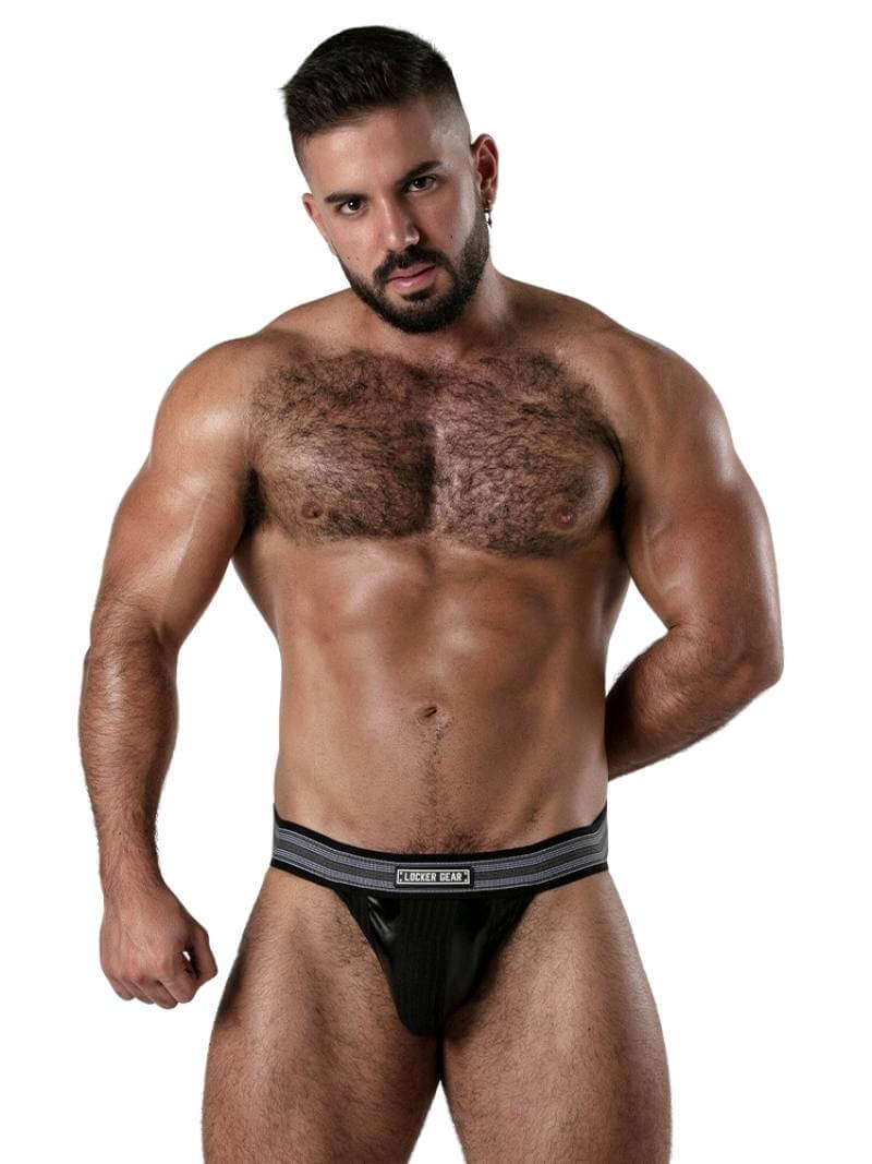 Locker Gear Backroom Ribbed Cotton & Leatherette Jockstrap