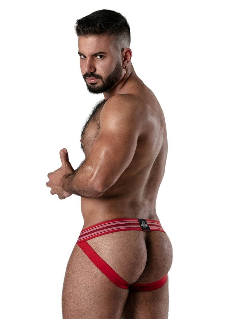 Locker Gear Backroom Ribbed Cotton & Leatherette Jockstrap