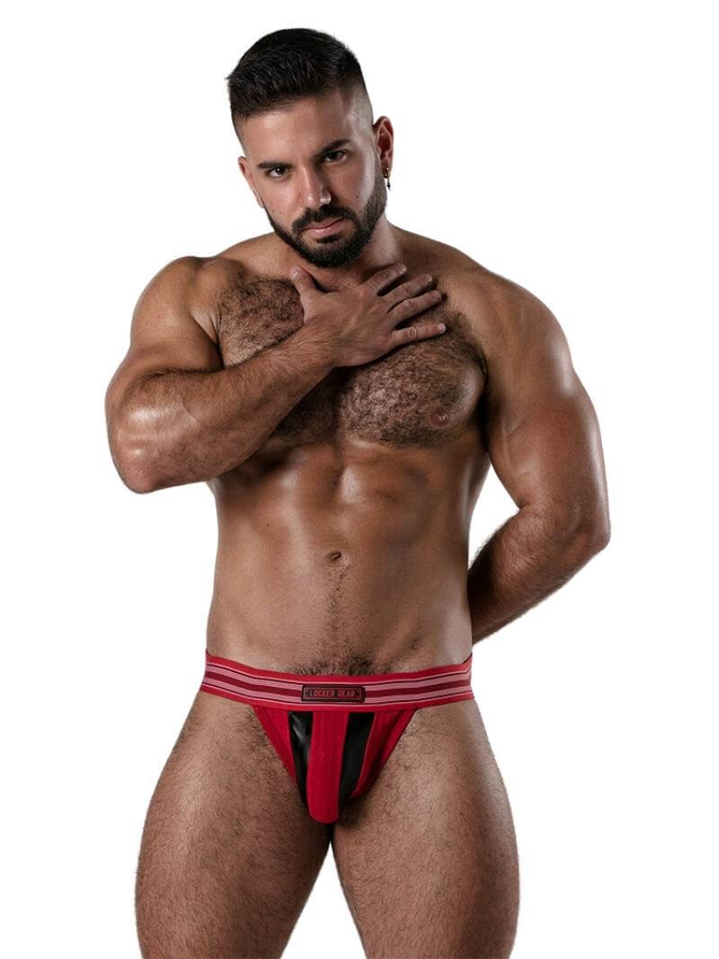 Locker Gear Backroom Ribbed Cotton & Leatherette Jockstrap