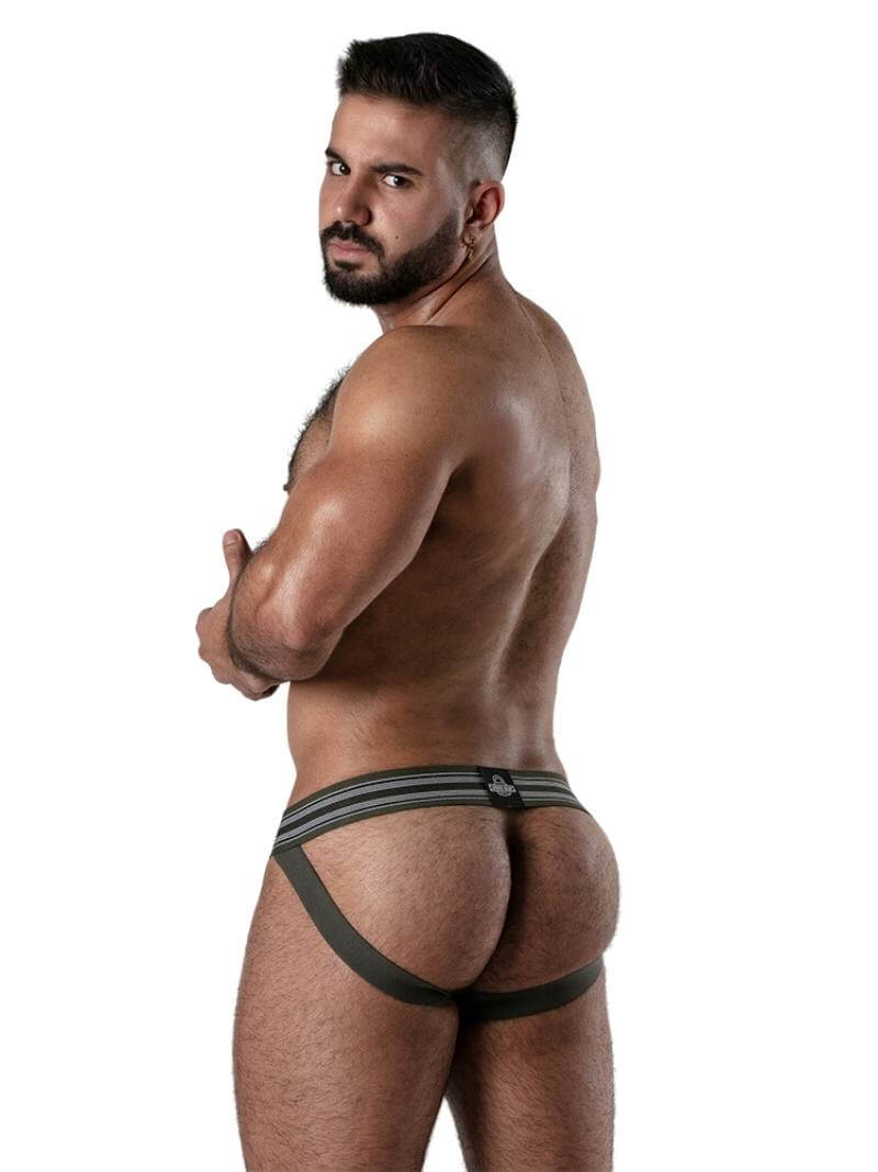 Locker Gear Backroom Ribbed Cotton & Leatherette Jockstrap