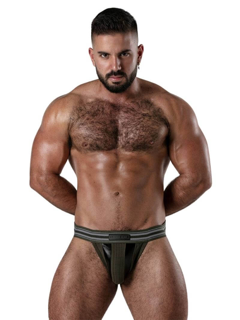 Locker Gear Backroom Ribbed Cotton & Leatherette Jockstrap