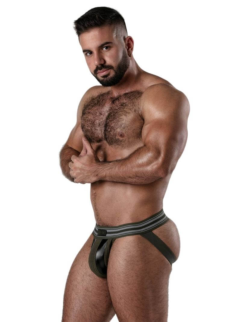 Locker Gear Backroom Ribbed Cotton & Leatherette Jockstrap