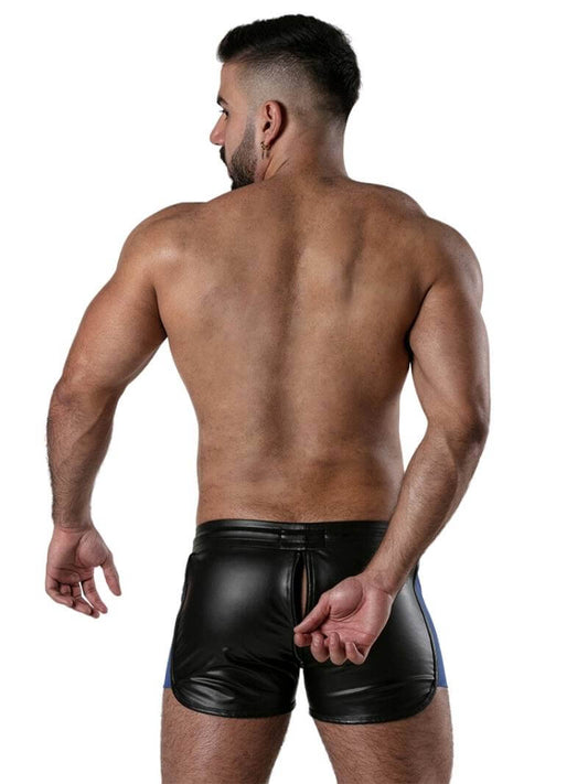 Men's Locker Gear Leather Look Short with Front to Back Zipper