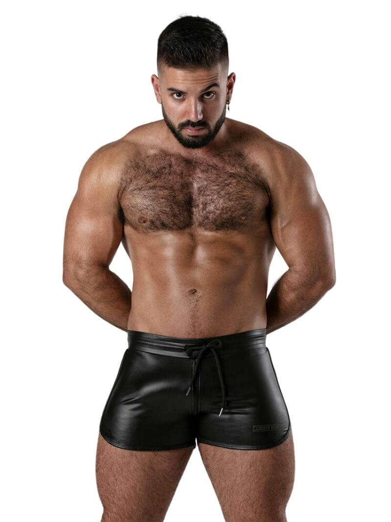 Locker Gear Leather Look 2 Way Zipper Short