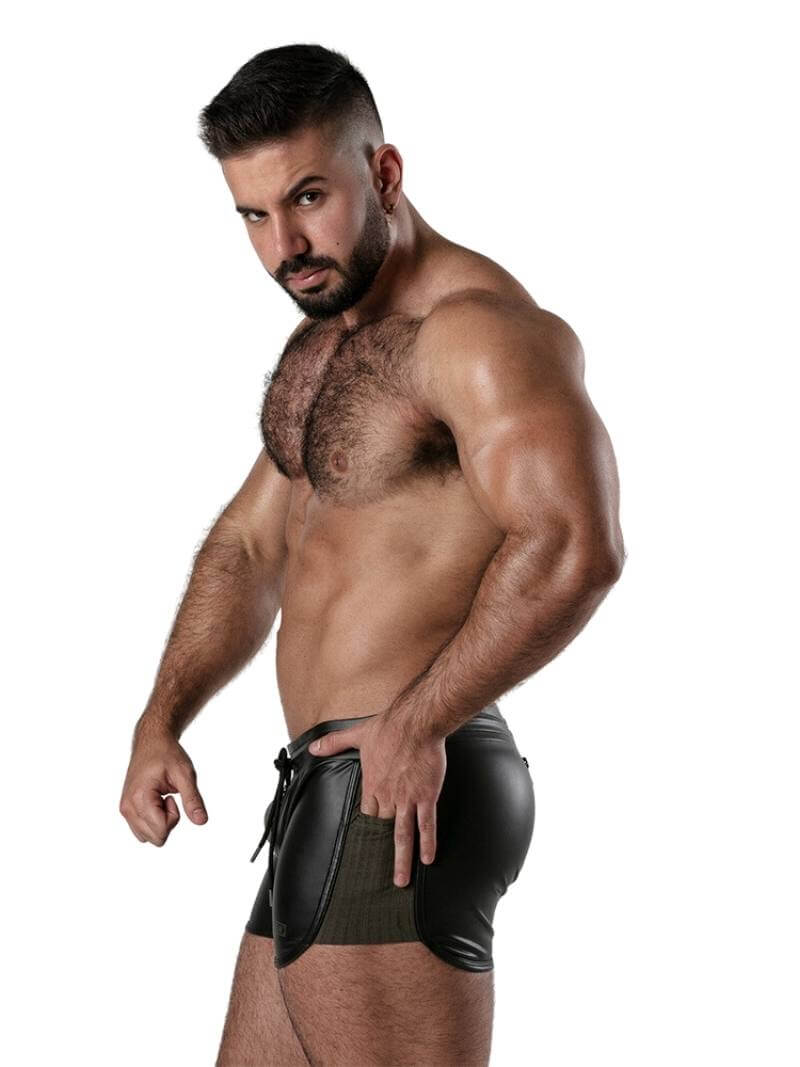 Locker Gear Leather Look 2 Way Zipper Short