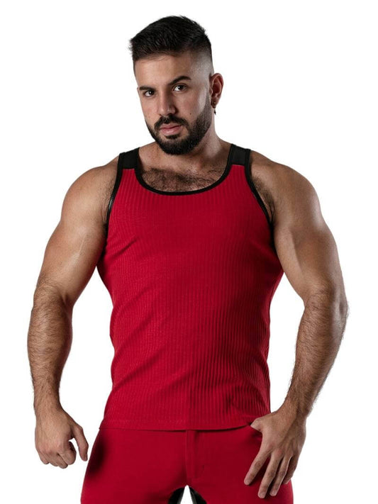 Locker Gear Ribbed Cotton Round Neck Sleeveless Vest