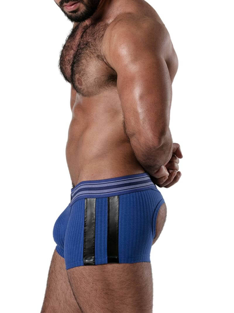 Locker Gear Backroom Ribbed Cotton Bottomless Trunk with Leatherette Stripes