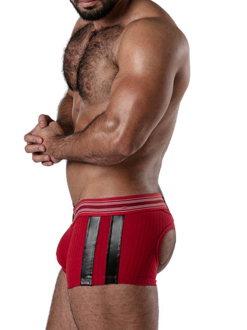 Locker Gear Backroom Ribbed Cotton Bottomless Trunk with Leatherette Stripes