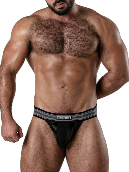 Locker Gear Backroom Ribbed Cotton & Leatherette Jockstrap - 2XL