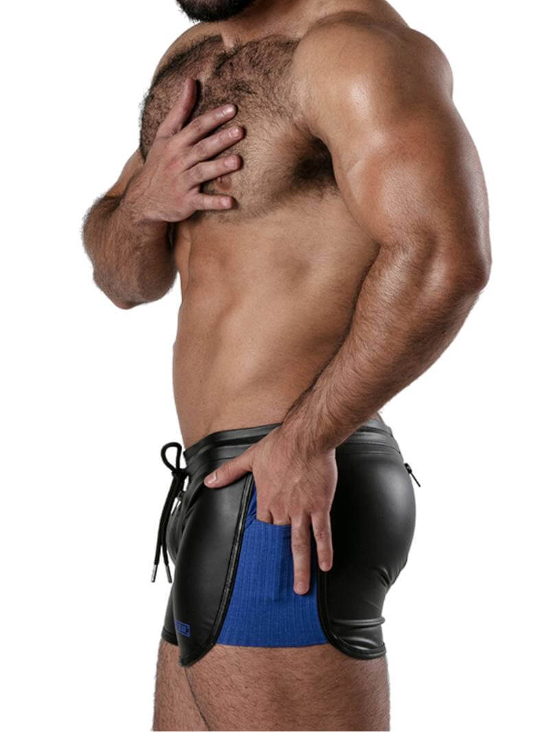 Locker Gear Leather Look 2 Way Zipper Short