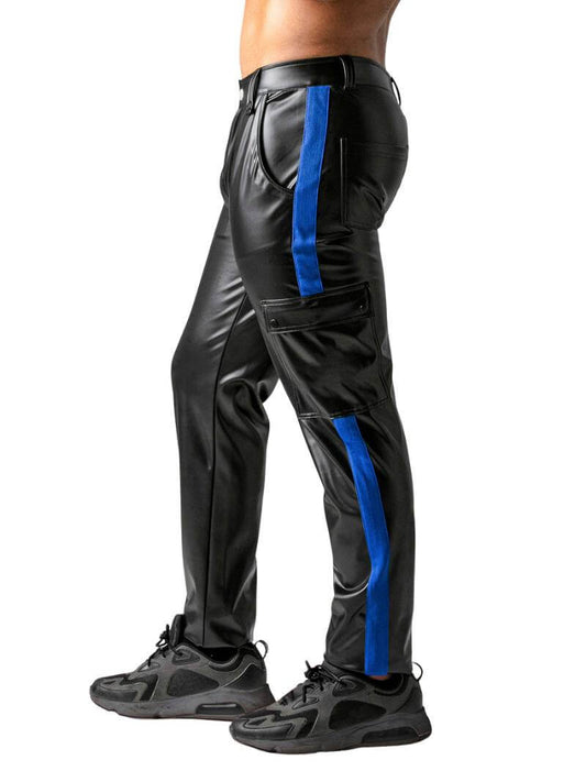 Men's Locker Gear Leatherette Cargo Pants with Rear Zip