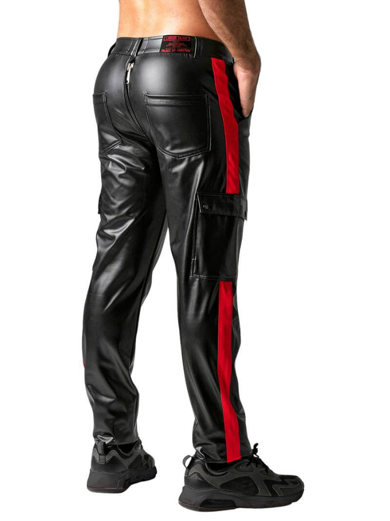 Locker Gear Leatherette Cargo Pants with Rear Zip