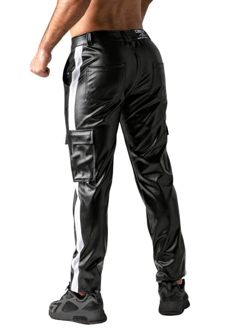 Locker Gear Leatherette Cargo Pants with Rear Zip