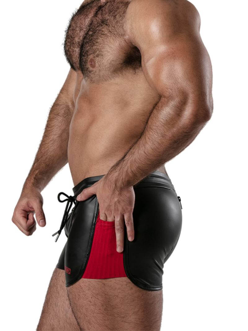 Locker Gear Leather Look 2 Way Zipper Short