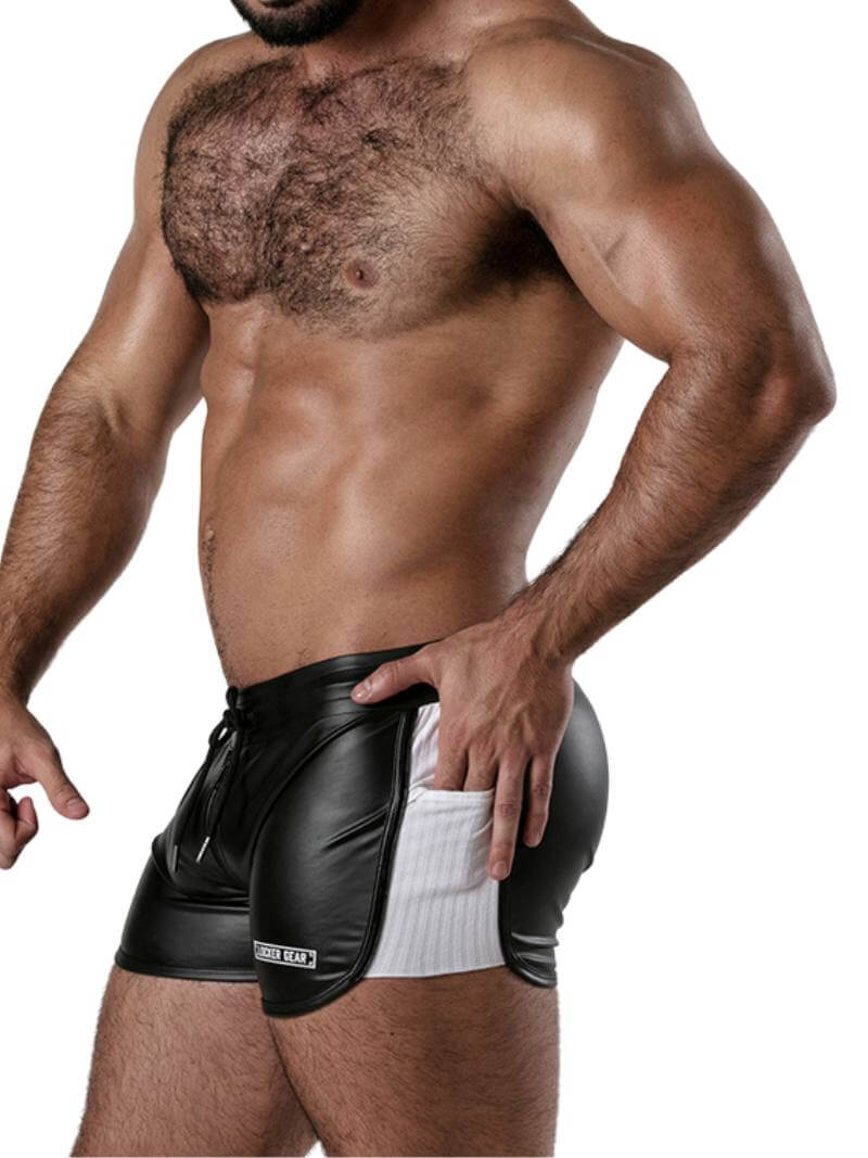 Locker Gear Leather Look 2 Way Zipper Short