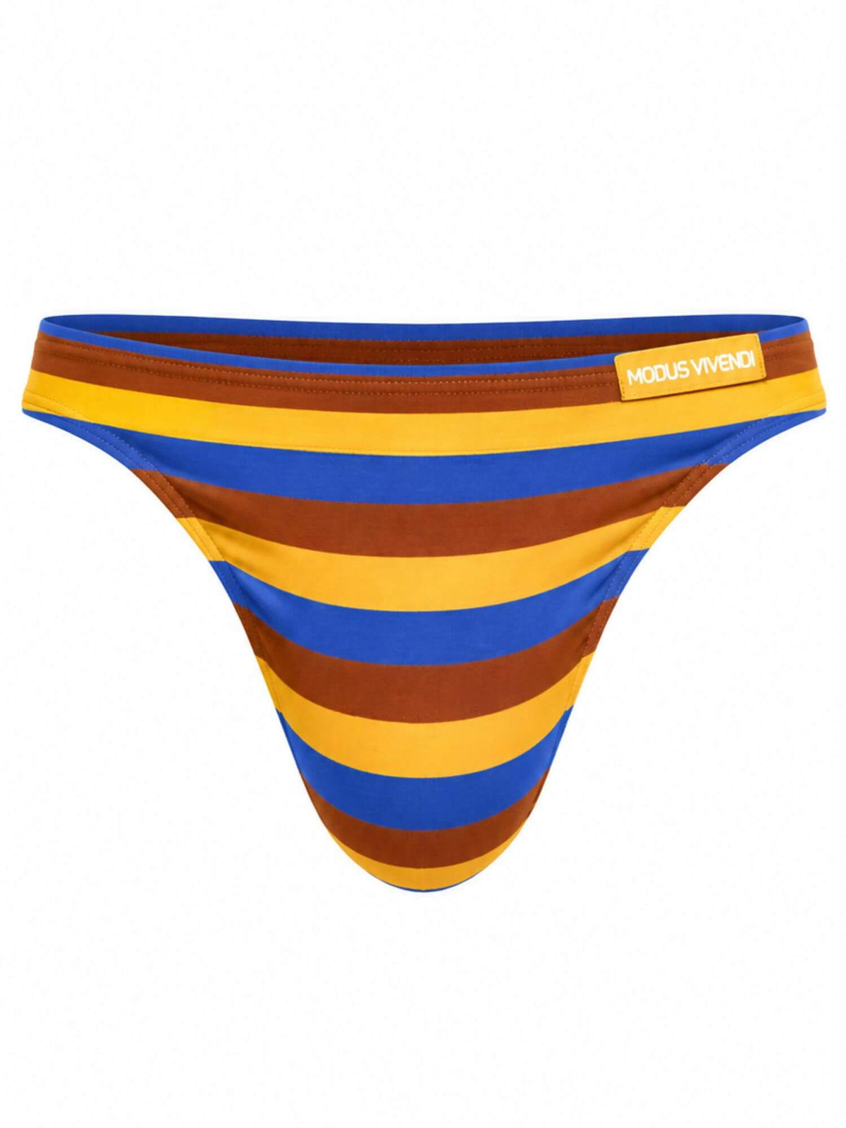 Ghost-mannequin product photograph of Modus Vivendi Minoan Stripes Low Cut Bikini Brief