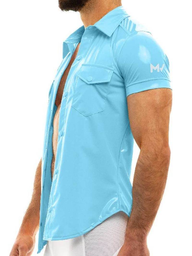 Modus Vivendi Vinyl Collared, Button Up Shirt