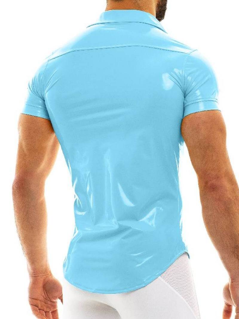 Modus Vivendi Vinyl Collared, Button Up Shirt