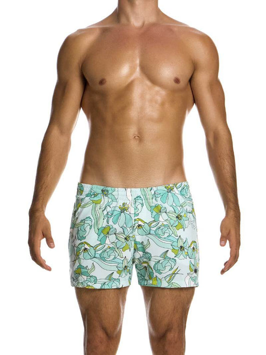 Modus Vivendi Art Nouveau Swim Shorts: Short Leg & Pockets