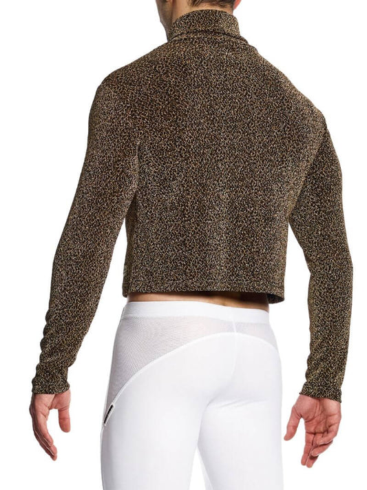 Mens MODUS VIVENDI Crackled Crop Roll Neck Sweatshirt: SIZES SMALL, XL