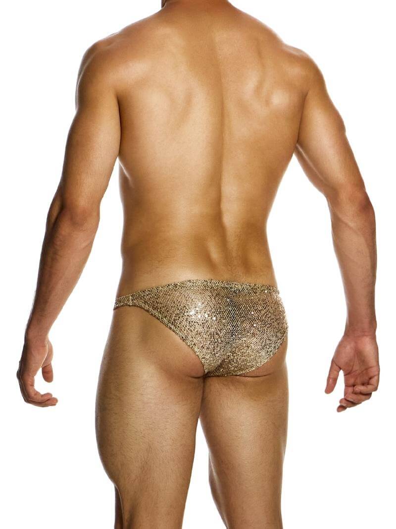 Modus Vivendi Harem Low Cut Brief in Gold Sequins