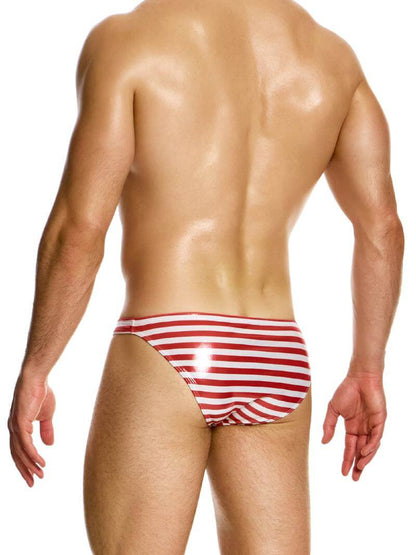 MODUS VIVENDI Laminated Striped Swimming Bikini