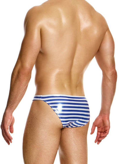 MODUS VIVENDI Laminated Striped Swimming Bikini