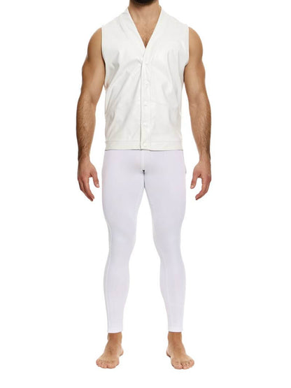 MODUS VIVENDI Leather Vest: Sleeveless, Button-Up, V-Neck