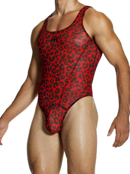MODUS VIVENDI Leopard Bodysuit Leotard with Thong Rear