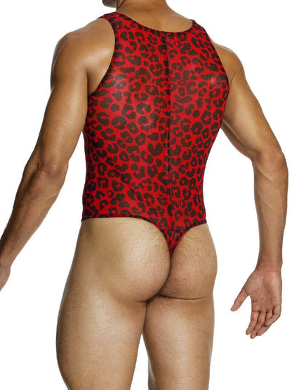 MODUS VIVENDI Leopard Bodysuit Leotard with Thong Rear