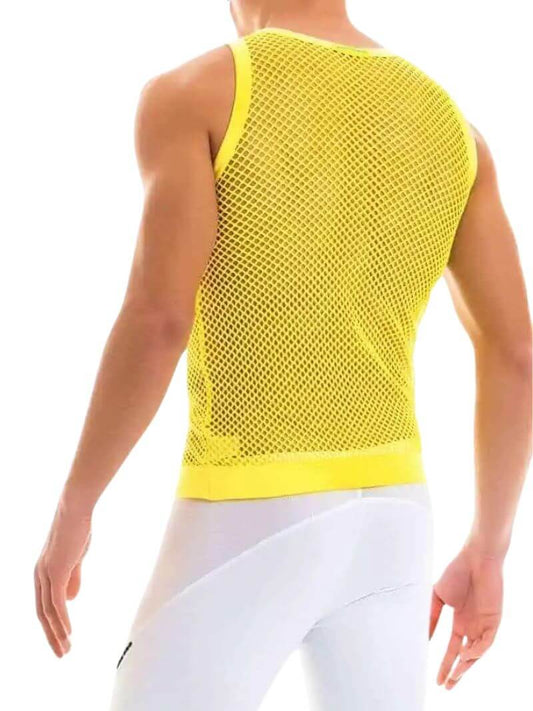 Mens MODUS VIVENDI Mesh Vest: Cotton Fishnet