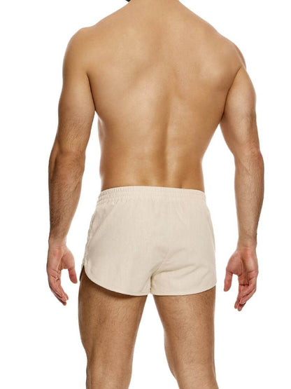 MODUS VIVENDI Lightweight Linen Short, Curved Leg Jogging Style