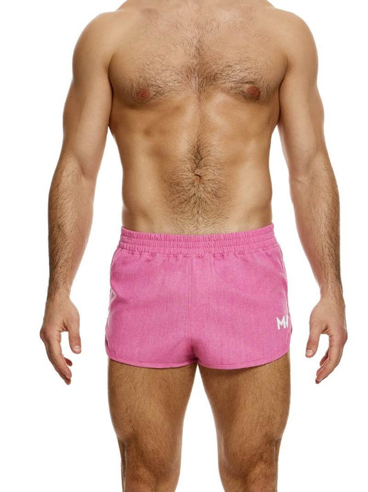 Mens MODUS VIVENDI Lightweight Linen Short, Curved Leg Jogging Style