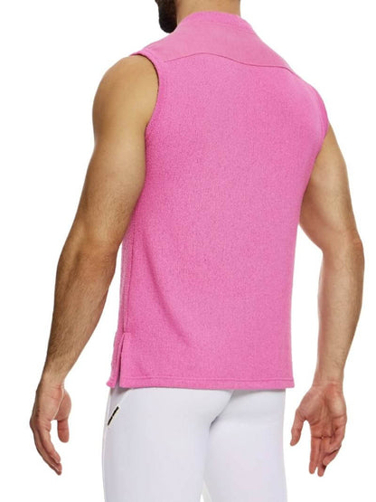 MODUS VIVENDI Plain Knit Vest: Smart Design, Semi-Turtle Neck, Long Length