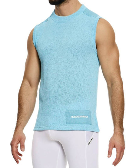 MODUS VIVENDI Plain Knit Vest: Smart Design, Semi-Turtle Neck, Long Length