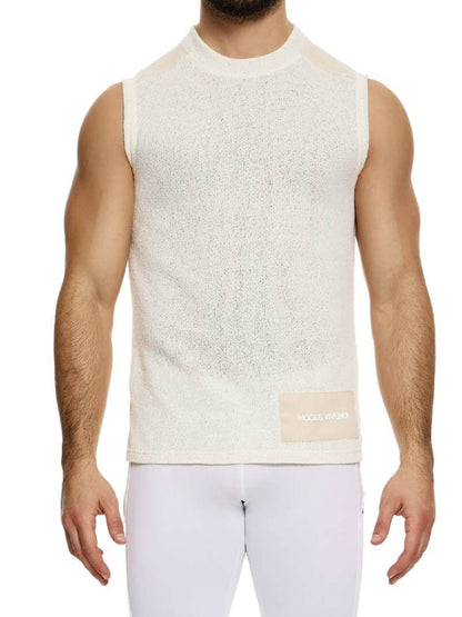 MODUS VIVENDI Plain Knit Vest: Smart Design, Semi-Turtle Neck, Long Length