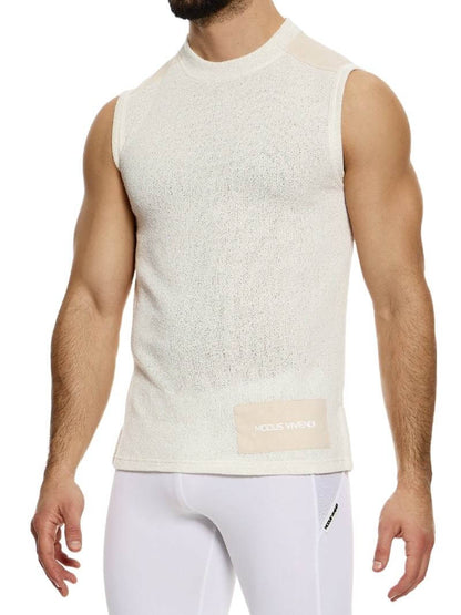 MODUS VIVENDI Plain Knit Vest: Smart Design, Semi-Turtle Neck, Long Length