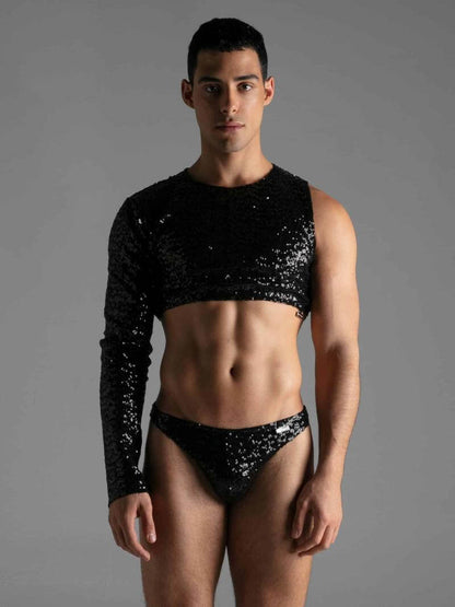 MODUS VIVENDI Sequin Bolero Crop Top: SIZE XL