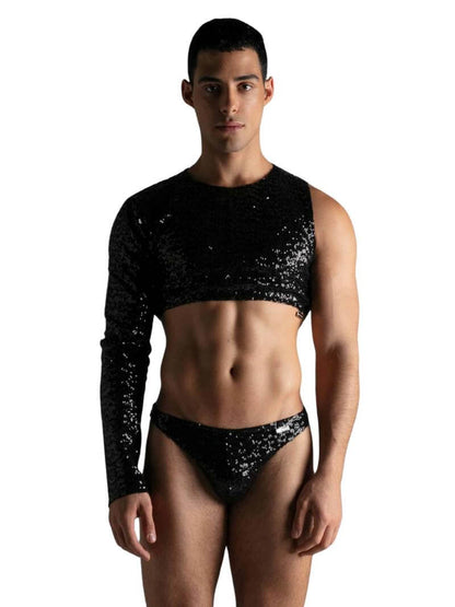 MODUS VIVENDI Sequin Bolero Crop Top: SIZE XL