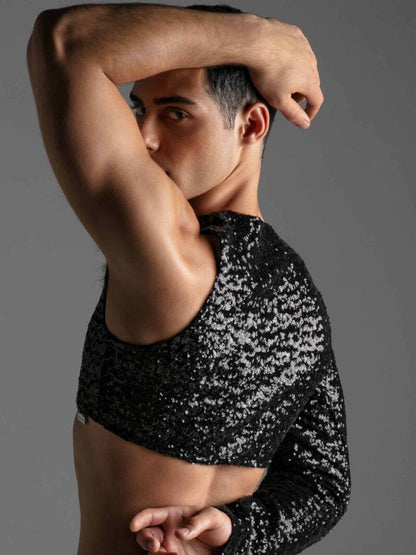 MODUS VIVENDI Sequin Bolero Crop Top: SIZE XL
